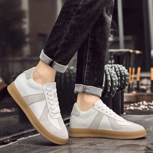 Fall Winter Invisible Heightening Men's Shoes 8cm Leisure Sports Shoes Fashionable Retro Men's Sneakers Breathable Leather