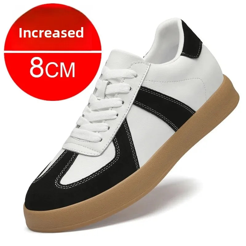 Fall Winter Invisible Heightening Men's Shoes 8cm Leisure Sports Shoes Fashionable Retro Men's Sneakers Breathable Leather