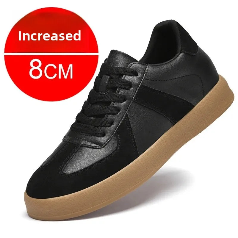 Fall Winter Invisible Heightening Men's Shoes 8cm Leisure Sports Shoes Fashionable Retro Men's Sneakers Breathable Leather